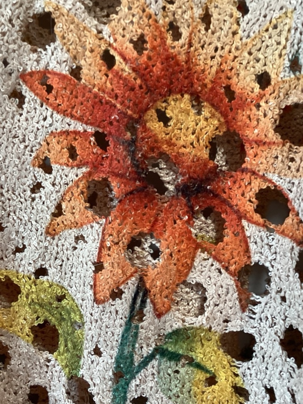 Source Unknown Beige Knit Top with Yellow & Orange Sunflower Print - Picture 2 of 3